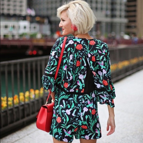 NEW Kate Spade Jardin Crepe Romper Size 0 - Picture 2 of 7